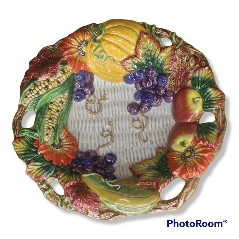 Fitz Floyd Countryside Basket Weave Ceramic Bowl